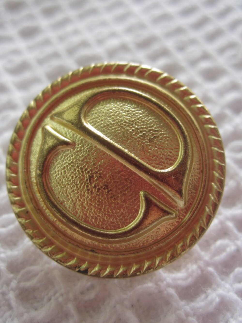 Vintage 80s Christian Dior Gold Tone Replacement Buttons Set of 6 CD Insignia •